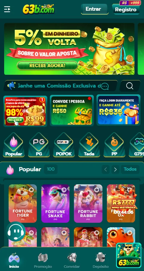 Jogador desfrutando de jogos ao vivo no 63b